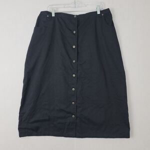 NWT VTG Main Street Blues Plaid Flannel Lined Button Front Midi Skirt Black 20WP